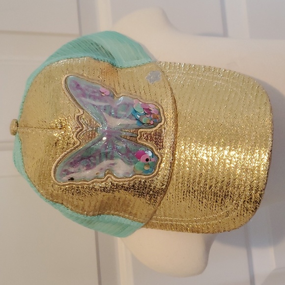 Lot of 2 Girls Limited Too Baseball Caps Hats-Happy Vibes Trucker Butterfly NWT - Picture 4 of 6